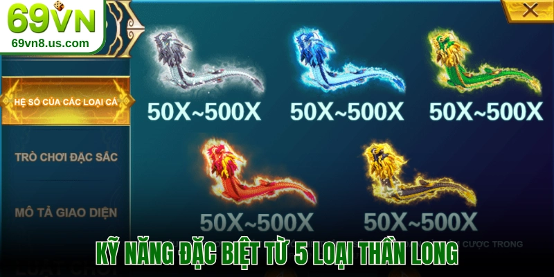 Kỹ năng đặc biệt từ 5 loại thần long